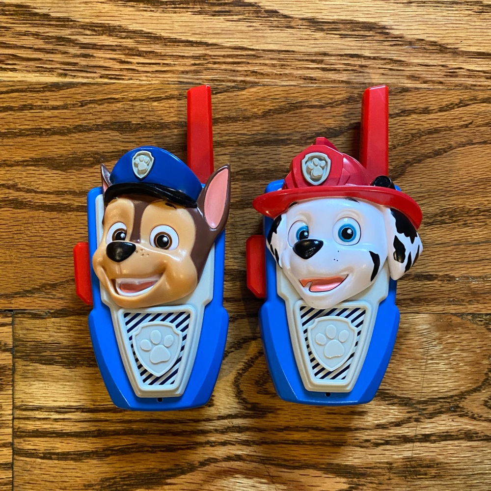 Paw Patrol Walkie Talkies and Red Drawstring VIP bag - great kids gift!